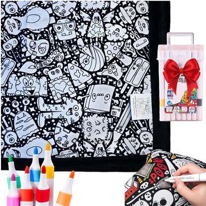 DIY Coloring Blanket With Markers