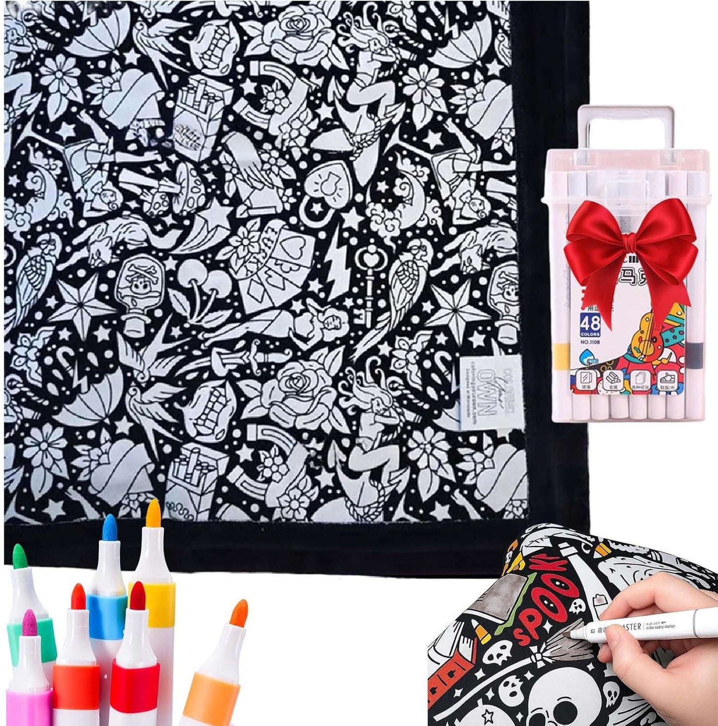 DIY Coloring Blanket With Markers