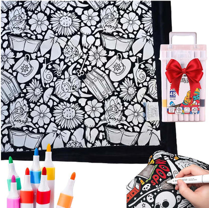 DIY Coloring Blanket With Markers