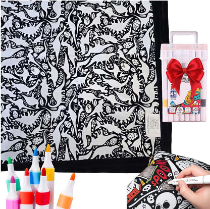 DIY Coloring Blanket With Markers