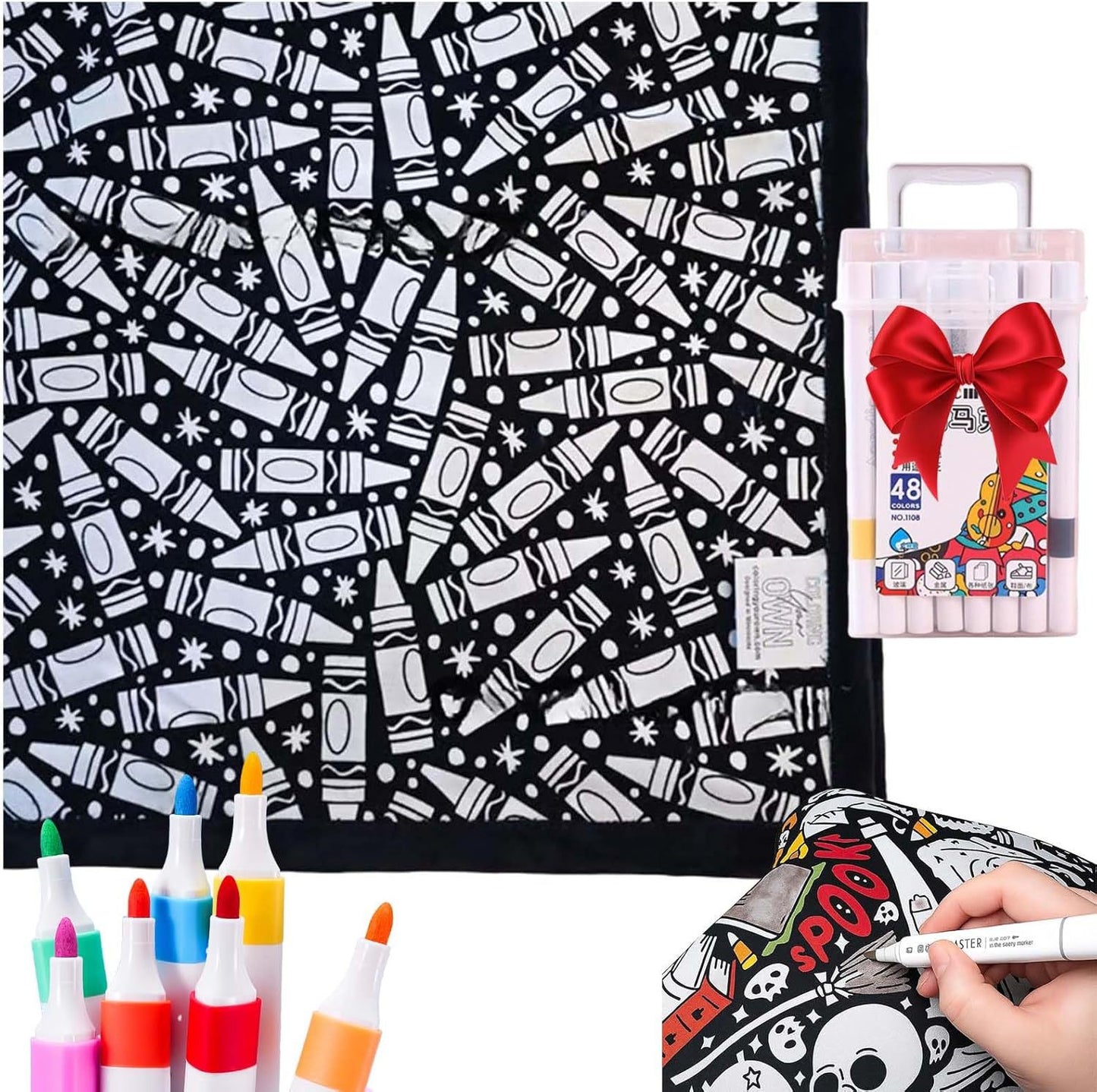 DIY Coloring Blanket With Markers