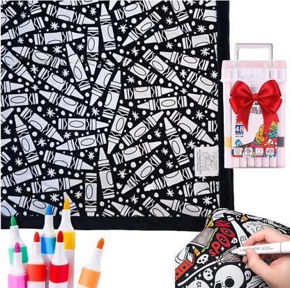 DIY Coloring Blanket With Markers